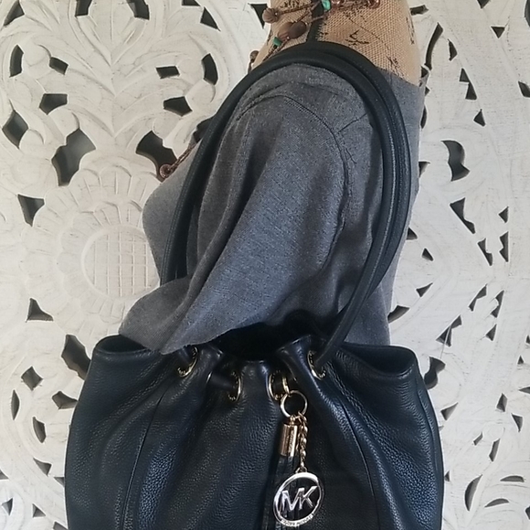 MICHAEL Michael Kors Handbags - MICHAEL Michael Kors Black Leather Tote with Gold Hardware